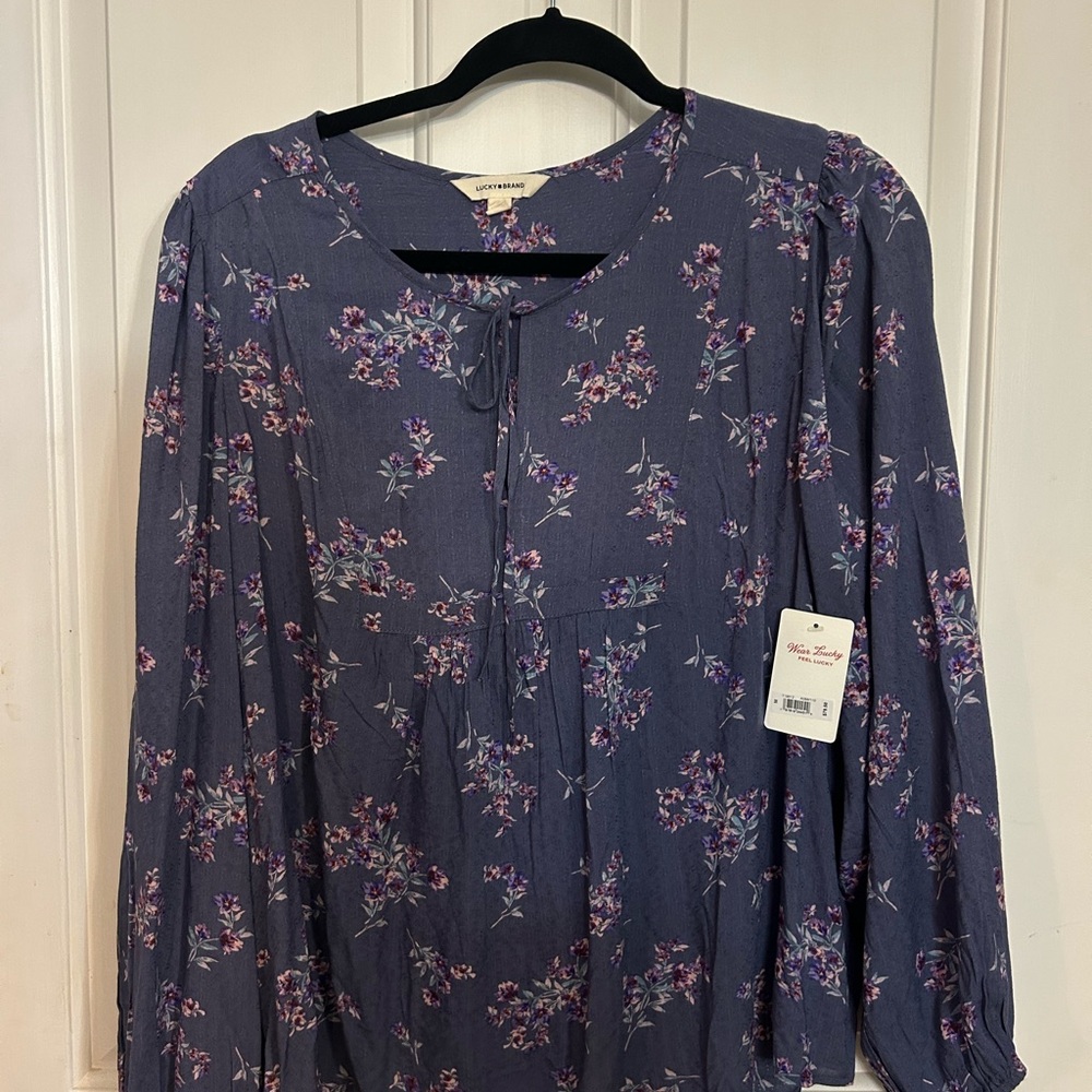 Lucky Brand Purple Floral Blouse